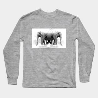 Two Elephant Cry Abstract Long Sleeve T-Shirt